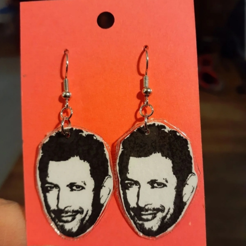 Jeff goldblum earrings quirky and cute
